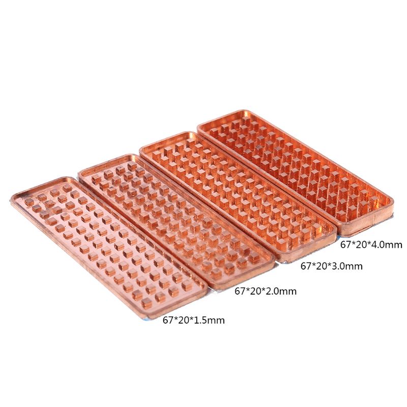 Copper NVME NGFF M.2 Heat sink 2280 SSD Metal Sheet Thermal Conductivity Silicone Wafer Cooling Fan M2 Heatsink