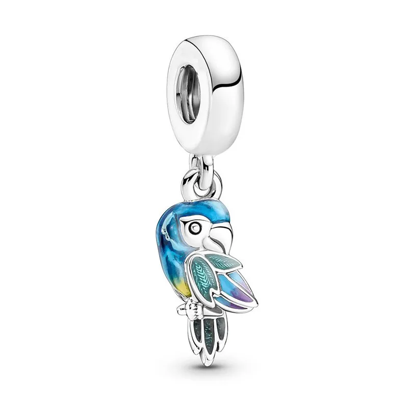 Abalorio de estrella de corazón para mujer, Pulsera Original, joyería de , azul, Océano, Tortuga, pulpo, serie,: Multicolor