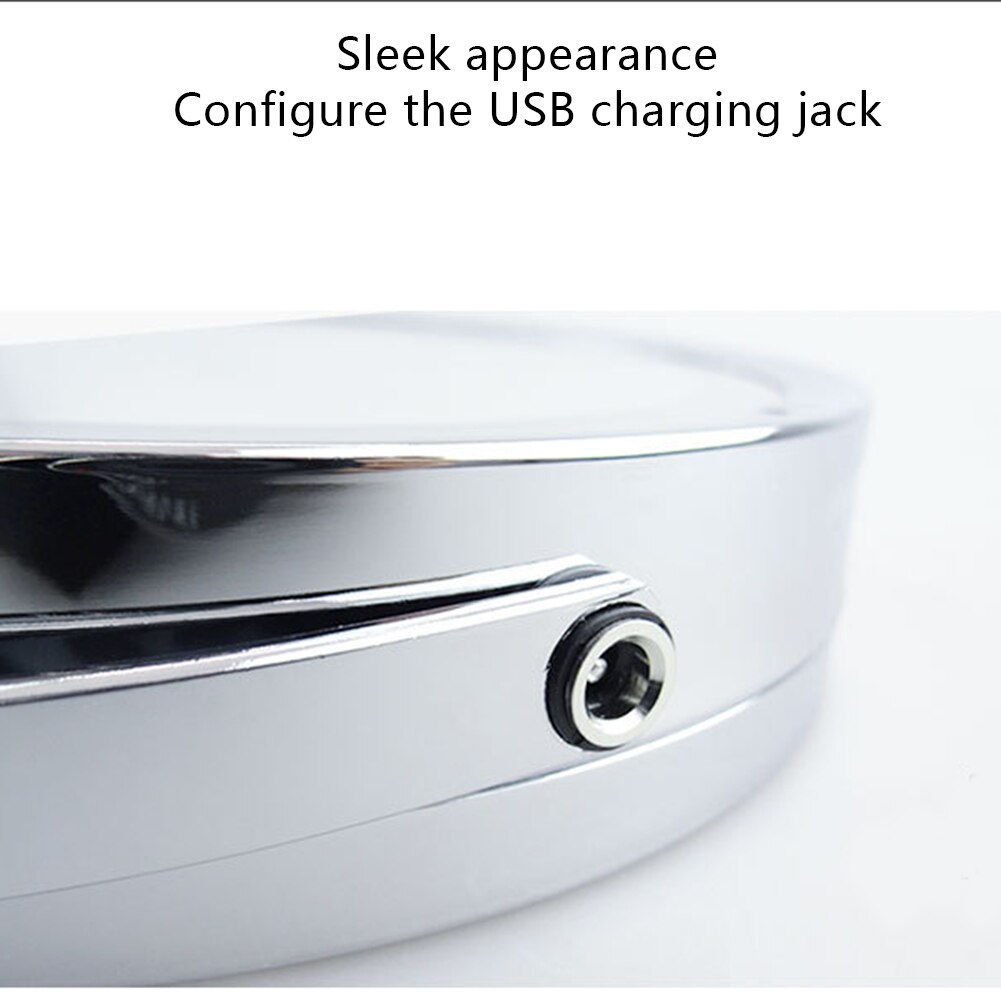 LED Double Sided Makeup Vanity Mirror Wall Mount 10x Magnification Swivel Extension Mirror 35.5 x 23.5 x 8.5cm TB