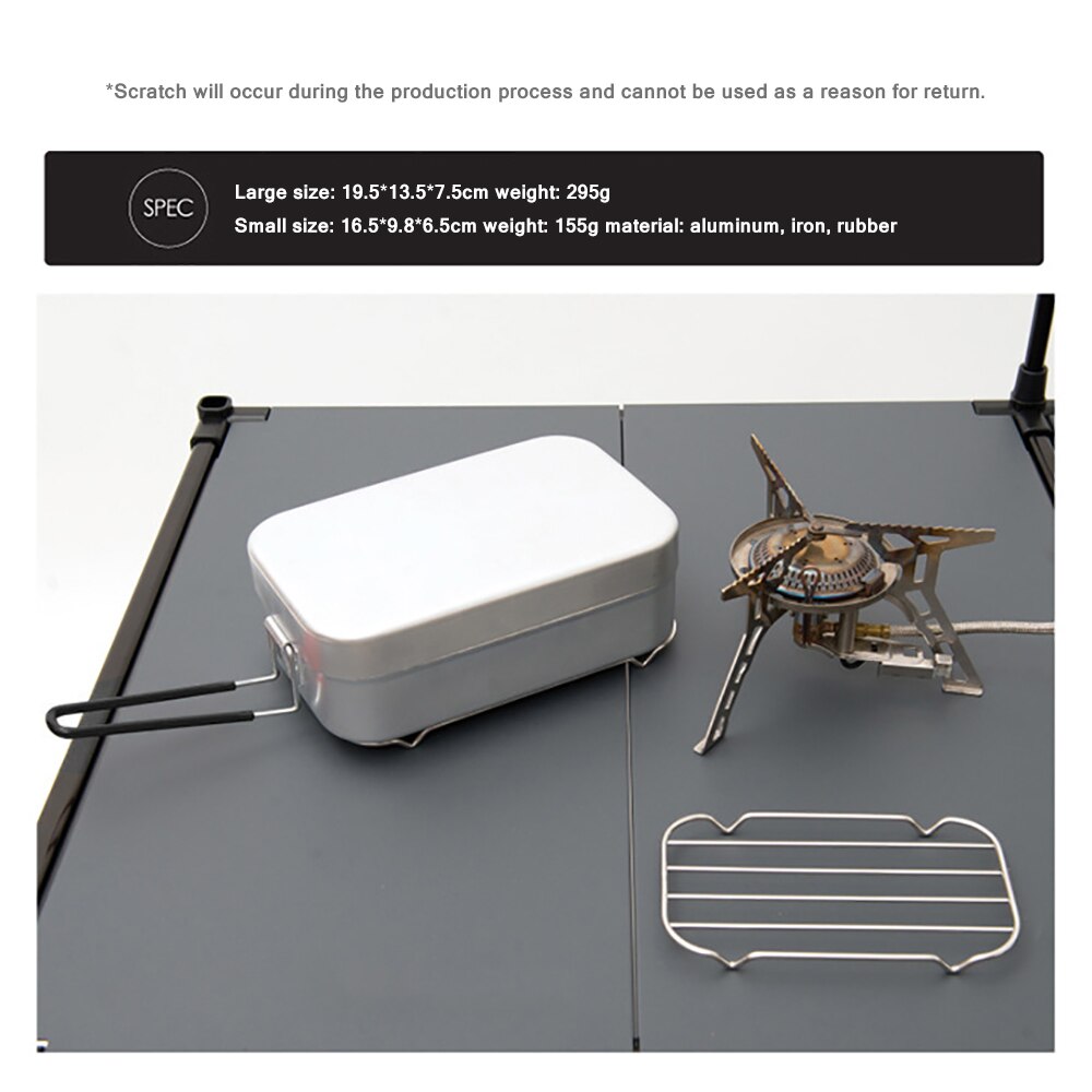 Food Container Mini Foldable Aluminum Alloy Stainless Steel Picnic Box Dinner Pail Lunch-Box Breakfast Storage Dinnerware School