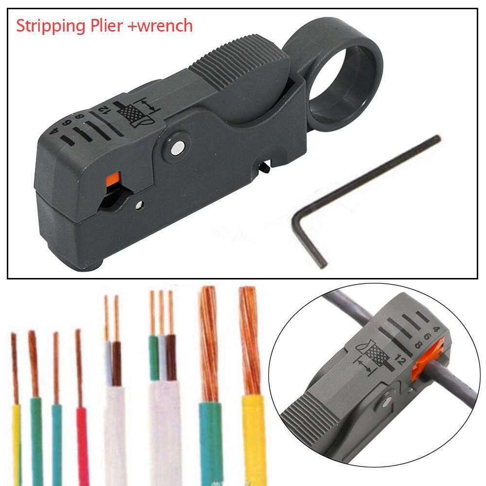 Stripes Outer Jackets Of Coaxial Cables Automatic Stripping Plier Cable Stripper Tools Double Blades stripped Wire Adjustable