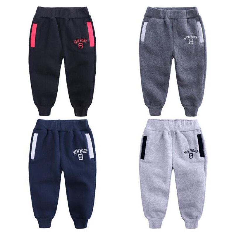 Winter Jungen Hosen für Baby Kinder Kind Sport Harem Hosen Warme Baumwolle Kleidung Anzahl Fleece Jogginghose 1-8 jahre