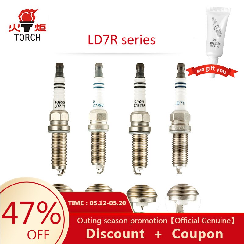 4pcs/lot China original TORCH spark plugs LD7R series LD7RTI/LD7RIU/LD7RTIP/LD7II for NissantoyotaMazdaRenault Ssangyong