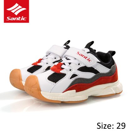 Santic Breathable Kids Cycling Shoes Pro Team Race Child Balance Bike Shoes Anti-slip Safety Boys Girls Bicycle Sport Shoes: Black-29