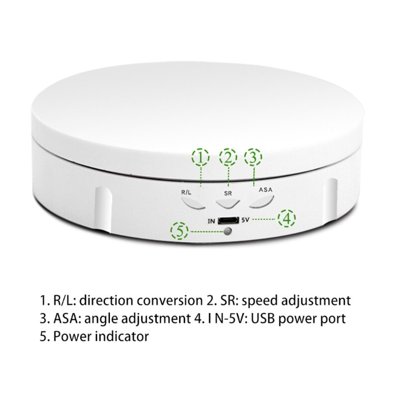 3 Speeds 14.6cm Intelligent Electric Rotating Display Stand Mirror Turntable Jewelry Holder Battery/USB Power