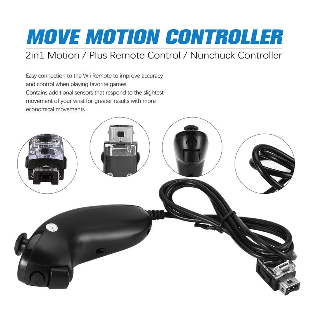 2in1 Motion Plus Remote Control + Nunchuck Controller for Nintend Wii Game