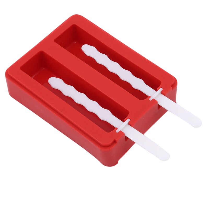 Bølge og firkantet silikone genanvendelig isbakke sommerisværktøj til is: Rød firkant