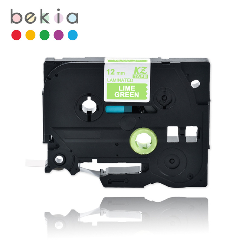 Beautiful patterns compatible laminated tze 131 tze 231 tze 631 12mm tze tape tze -231 tz-231 for brother p-touch printer label tape: White on lime green