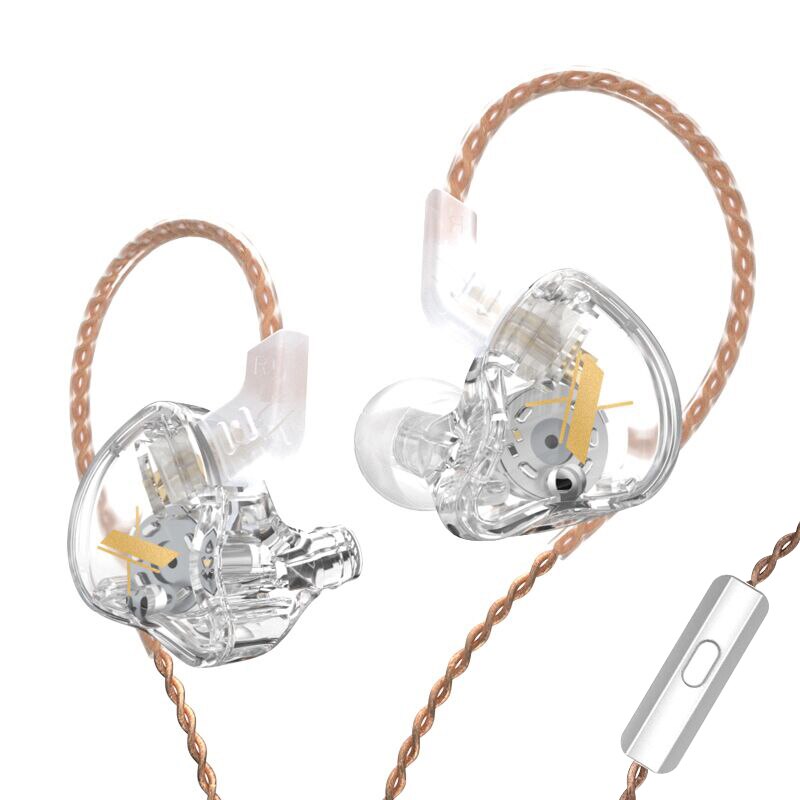 Kz Edx 1 Dynamische In-Ear Oortelefoon Hifi Dj Monitor Oortelefoon Oordopjes Sport Noise Cancelling Headset Voor Kz Zsn Pro/Zsn Zsx: Kristal met microfoon
