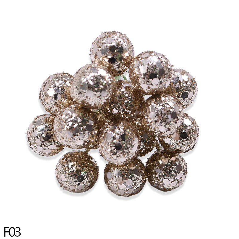 100 st konstgjorda glitter frukt ståndare körsbär små bär pärlor för bröllop gör själv blomkrans bröllopslåda dekoration: F03