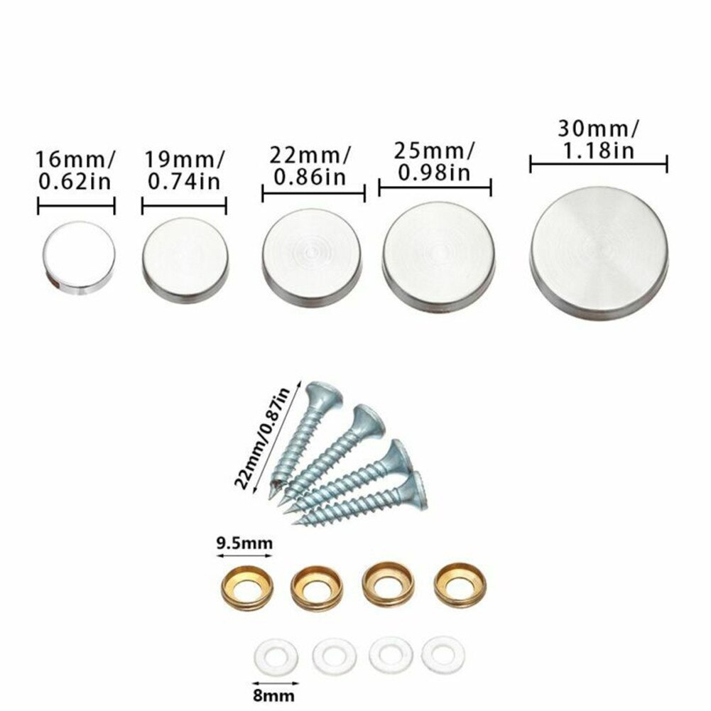 Tornillos decorativos de acero inoxidable para espejo de mesa, tapa de cristal para publicidad, sujetadores de uñas, sujetadores para muebles, 8 piezas
