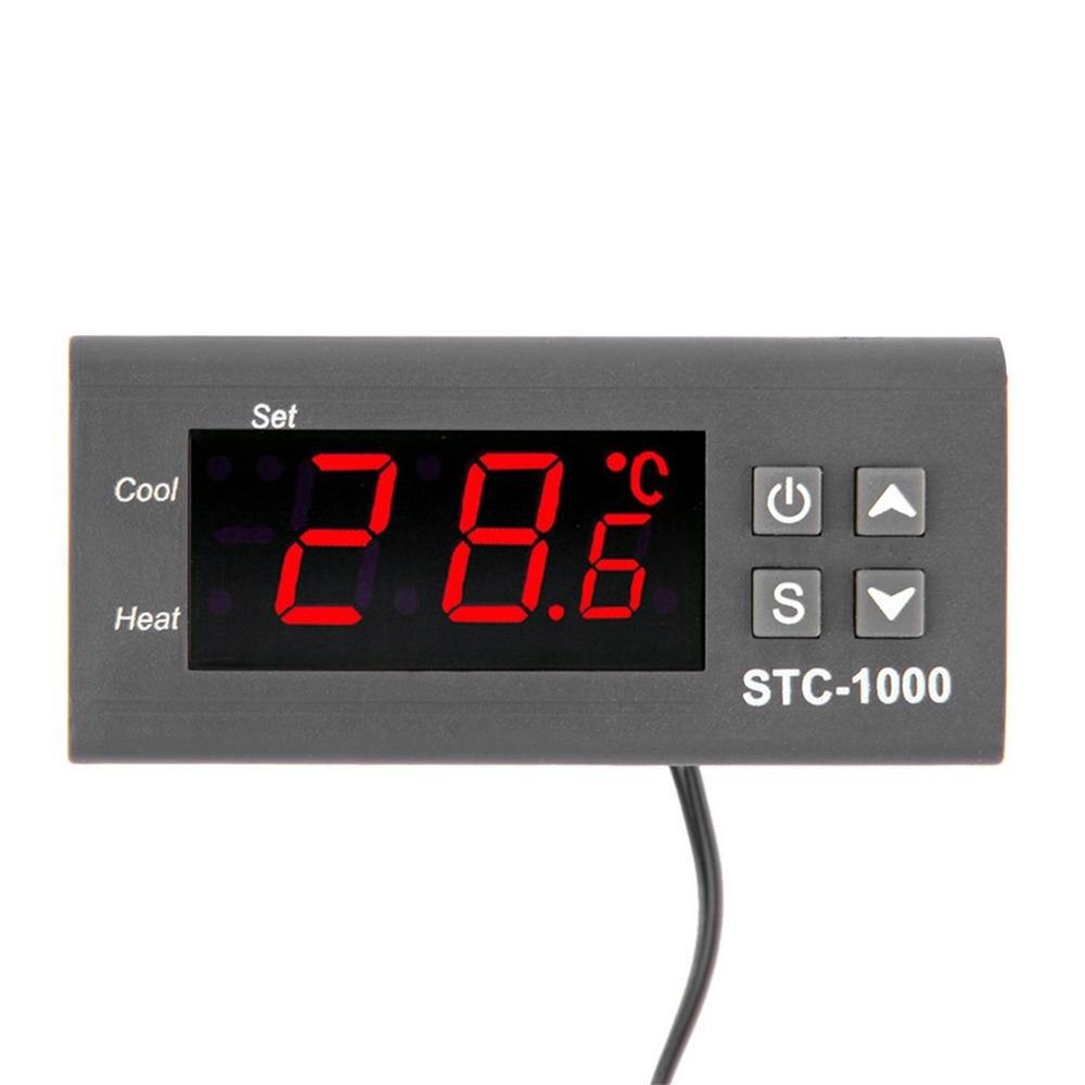 Black Digital STC-1000 All-Purpose Temperature Controller Thermostat With Sensor Temperature Instrument Diagnostic Tool
