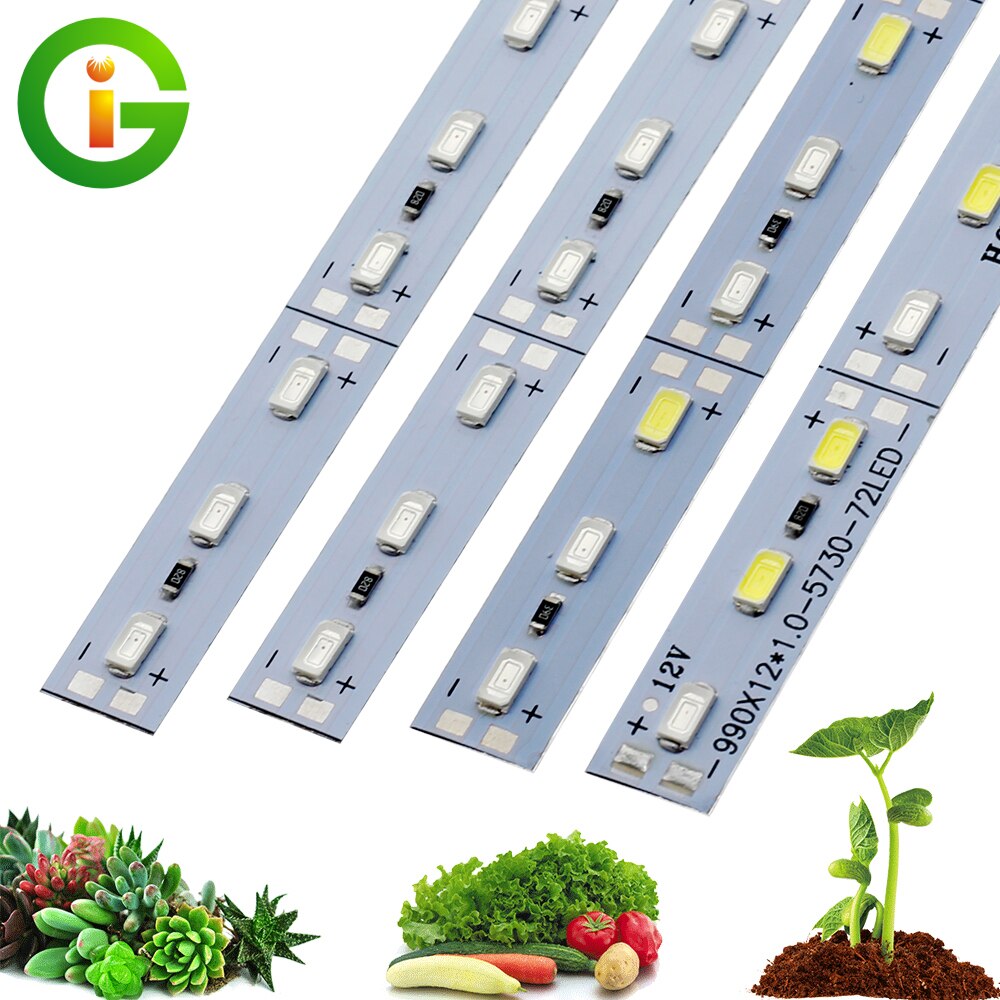 ledet vekstlys  dc12v 5730 50cm ledet stiv stripe vokselampe rød blå til innendørs drivhusplante blomsterfrøplanter 10 stk/parti