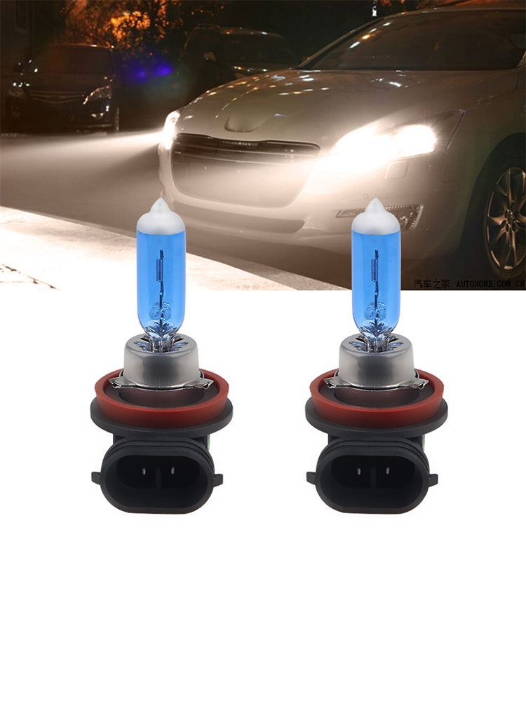 2PCS H11 12V 55W Auto Licht Super Helle Halogenlampen Auto Kopf Lampe Scheinwerfer Lampen Auto Halogen birne: green