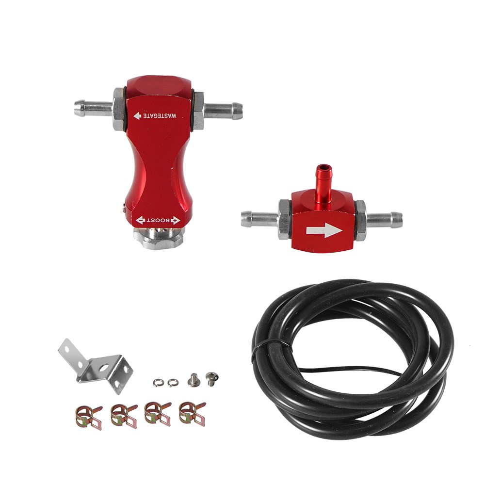 Universal Manual Turbo Boost Controller Bleed Valve Pressurize Regulating Kit Car Modified Turbocharged Regulator Aluminum: Red