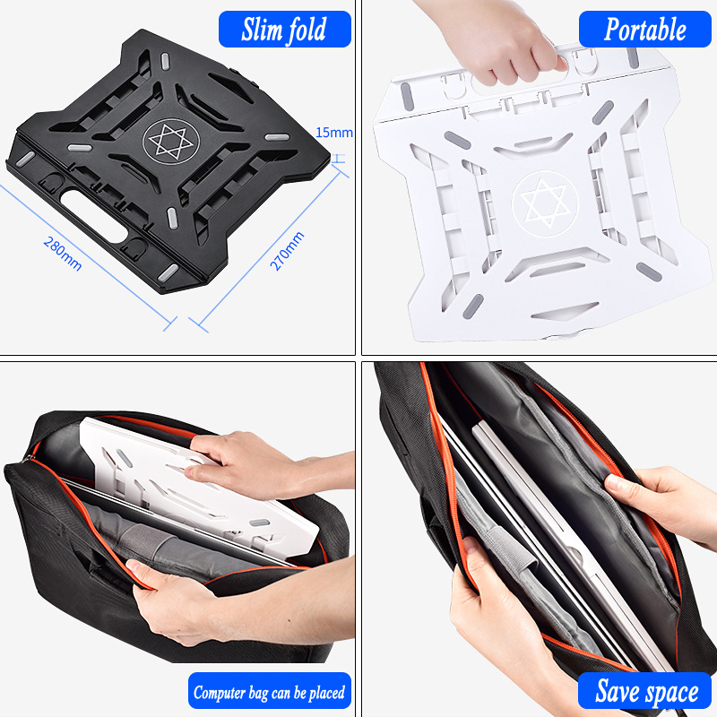 Tragbarer laptopständer mit klappmechanismus, büro-computerstütze für macbook pro, air und notebooks, kompatibel mit 10 to 17 zoll-geräten