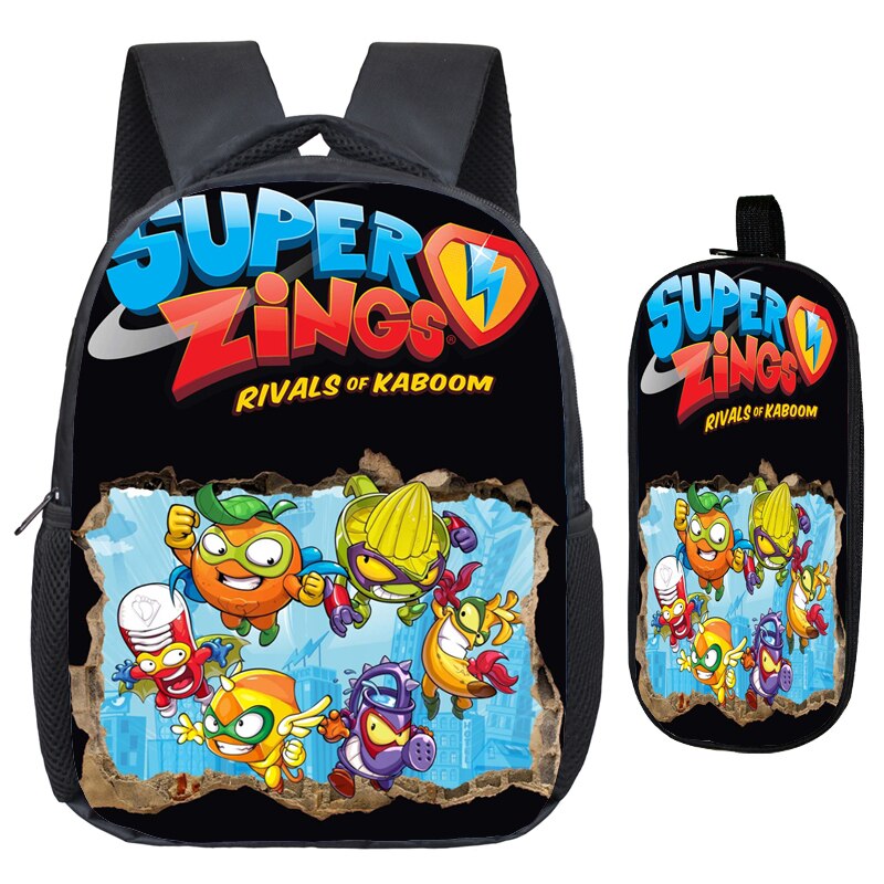 Bambini svegli Del Modello di Super Zings Scuola Materna Zaino 2pcs Set Bambino Superzings Sacchetto di Scuola Bookbag Regalo Dei Bambini (Zaino Penna bag): 11