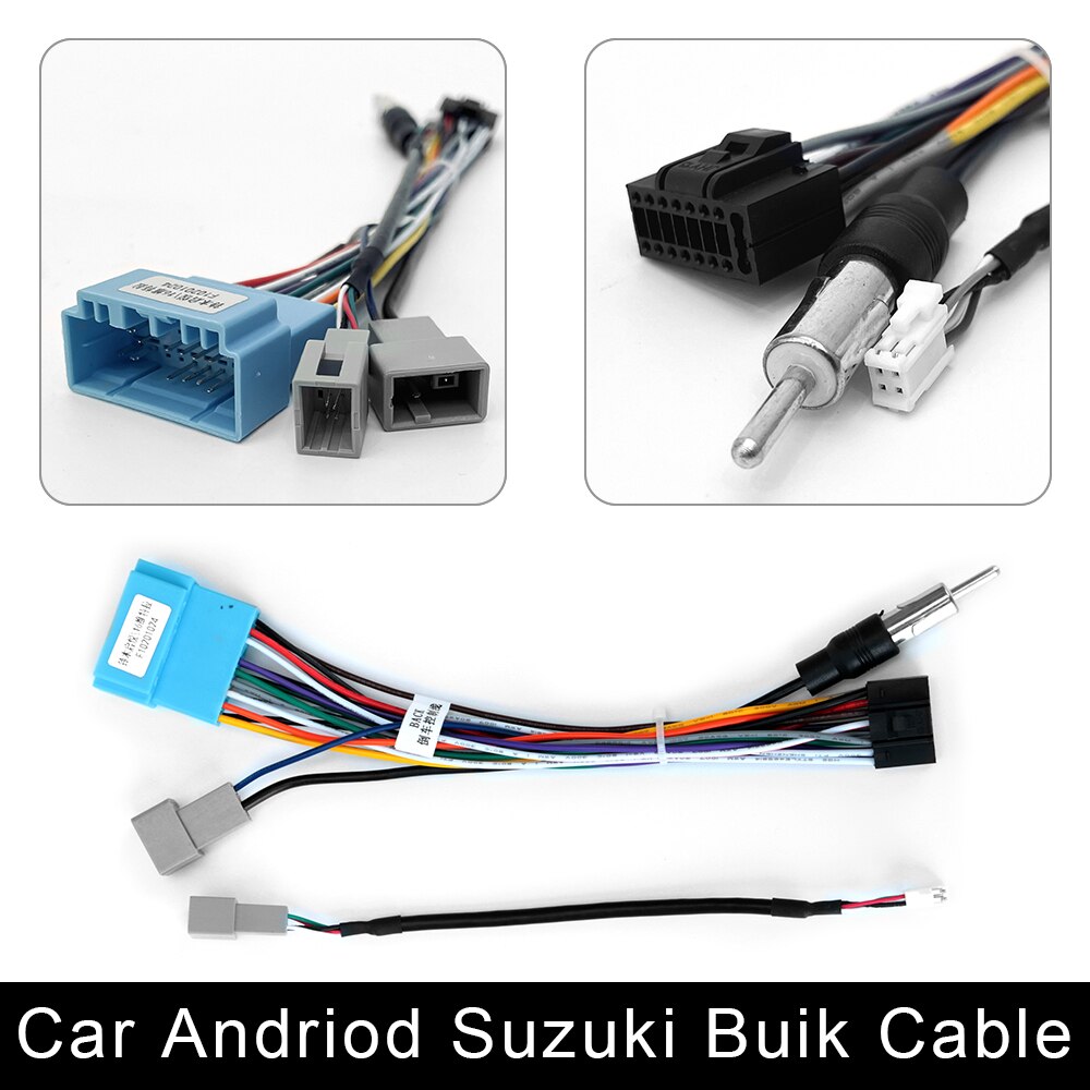 Universal Power Connector 2 Din Auto Android Radio Kabel Voor Suzuki Buick Iso Hyundai Kia Honda Toyota Nissan Gps Antenne rca: SUZUKI Buik