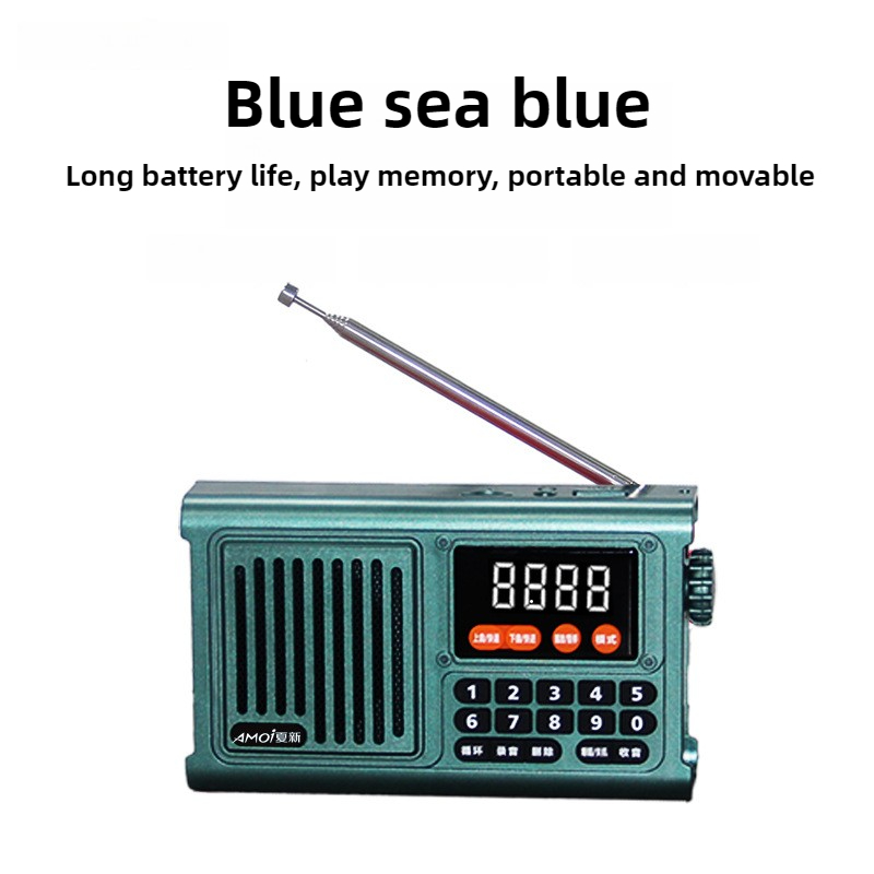 radio fm dab-radioer bærbar liten nødoppladbar hamster bluetooth lydboks kjøkken er mini årgang hamsterhøyttaler  mp3 spillere: Blå