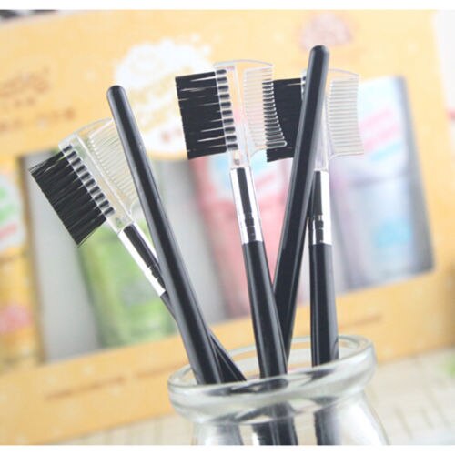 Dubbelzijdige wenkbrauwkam, wimperborstel voor twee doeleinden, wenkbrauwen, 2- in- 1 wimperborstel, oogmake-uptools