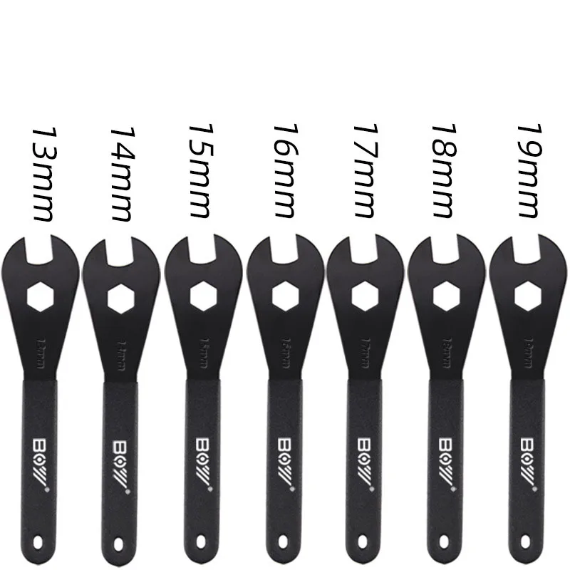 Clé conique de moyeu de vélo de 2mm, 13/14/15/16/17/18/19mm, clé à cône ouvert, outils de réparation de pédales de roue de vélo