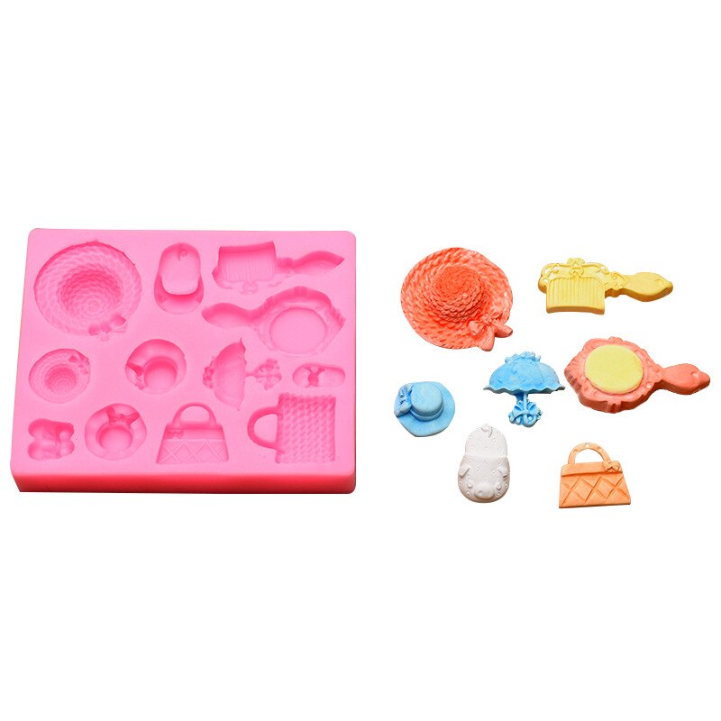 12 cavità scarpe cappello caramelle in Silicone stampi borsa borse borse torta fondente stampo per budino al cioccolato fai da te gelatina di caramelle