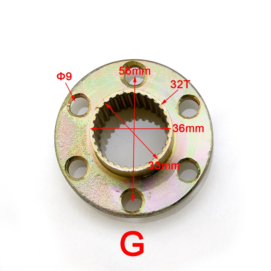4 Stud 3 hole Axle 23T 24T 17T Hub Spline Mounting brackets Wheel Hub for 50cc- 125cc 150cc 250cc Quad Dirt Bike ATV Buggy: G
