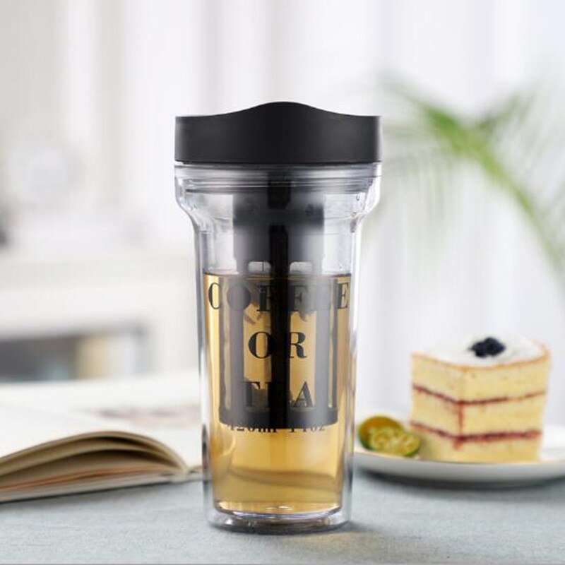 Cold Brew Coffee Maker Travel Bottle Coffee Mug Tumbler Cup with Filter Infuser Hand Drip Ice Drip Iced Dutch Coffee Pot Dripper: Black