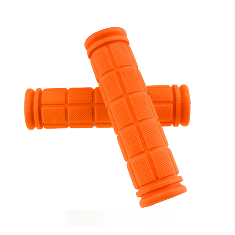 1 par de empuñaduras de manillar de bicicleta antideslizantes, empuñaduras de manillar de bicicleta, cubiertas de goma, piñón fijo, BMX, MTB, accesorios para bicicleta de montaña: naranja