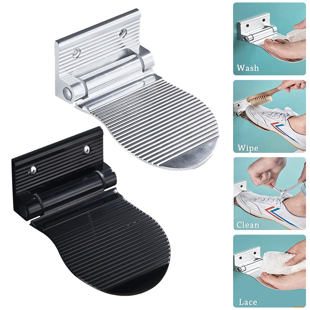 Badeværelse fodstøtte piedestal skridsikker brusebad fodskammel pedal aluminiumslegering vægmonteret vaskefod trin hjem hotelforsyninger