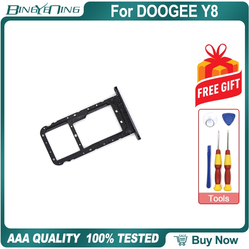 100% neue Original TF/SIM Karte Tablett Halfter Slot Für DOOGEE Y8 Smartphone Reparatur Ersatz Zubehör Teile Telefon Zubehör
