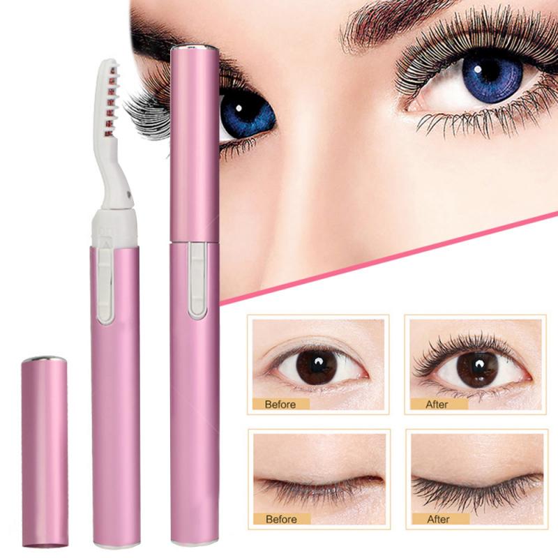 1 Pcs Roze Draagbare Pen Stijl Elektrische Perm Verwarmde Wimperkruller Langdurige Eye Lash Curler Make Curling Kit Voor vrouwen