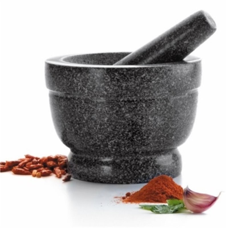 MORTERO COCINA CON MANO 14CM GRANITO/MARMOL LACOR