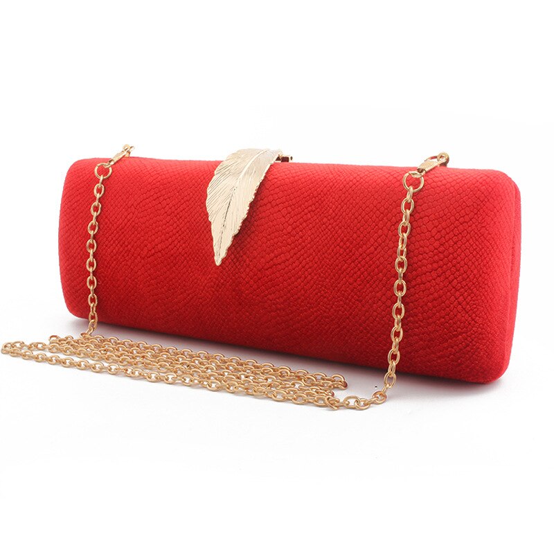 Leaf Clasp Women Clutches Velvet Evening Bags Ladies Gala Dinner Clutch Chain Shoulder Handbags and Purses