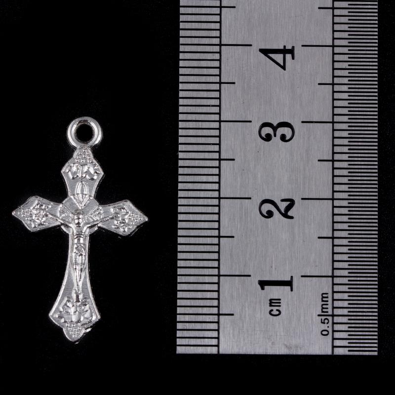 Colgante de Cruz con etiqueta de Rosario Católico, joyería de 24 Uds., colgante de Jesús, fabricación de Material de aleación de Zinc