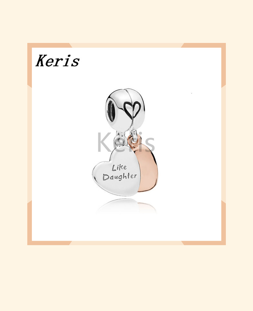 Original copy Mother's Day series 100% 925 silver double heart charger pendant: Default Title