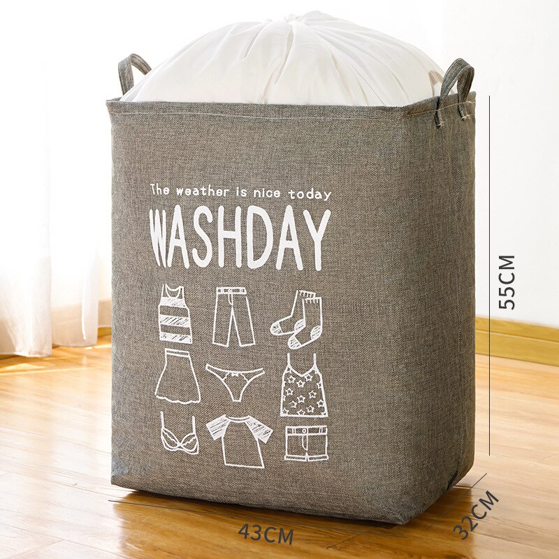 Cube Folding Laundry Basket Laundry Holder Organizer Dirty Clothes Storage Basket Toys Bucket Household Clothing Storage Bag: gray 75L