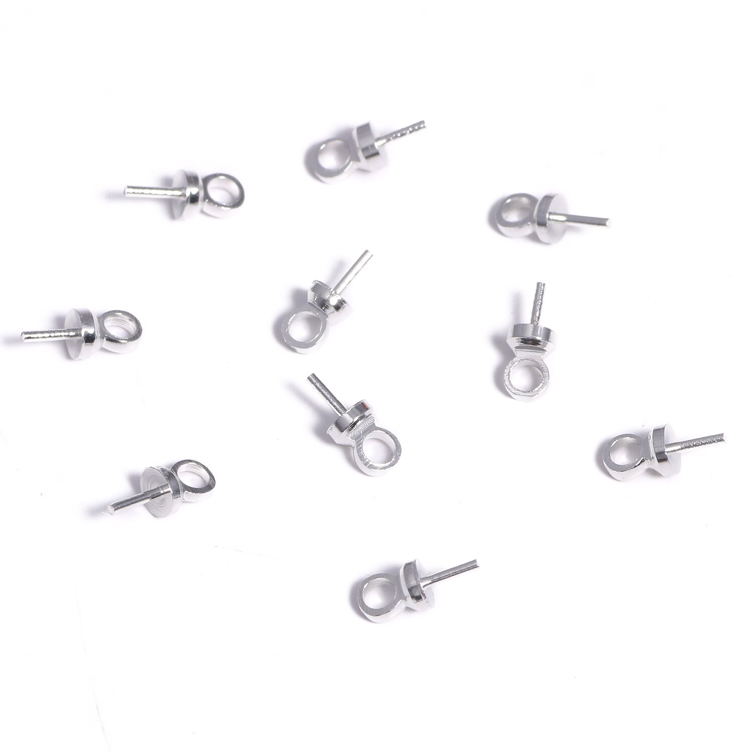 100/200pcs 6.5*3mm metalowe oko Pin Bail perłowe koraliki złącze Bail dla wisiorki dostarcza Diy ocena biżuteria Making akcesoria: Rhodium / 6.5x3mm 200pcs