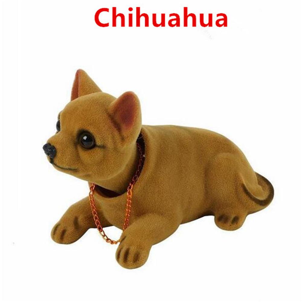 Ozdoby samochodowe kiwającą placki automatyczny panel potrząsając głową placki samochód stylizacji Bobblehead placki kropla zabawki na biegunach głowa psa akcesoria samochodowe: Chihuahua
