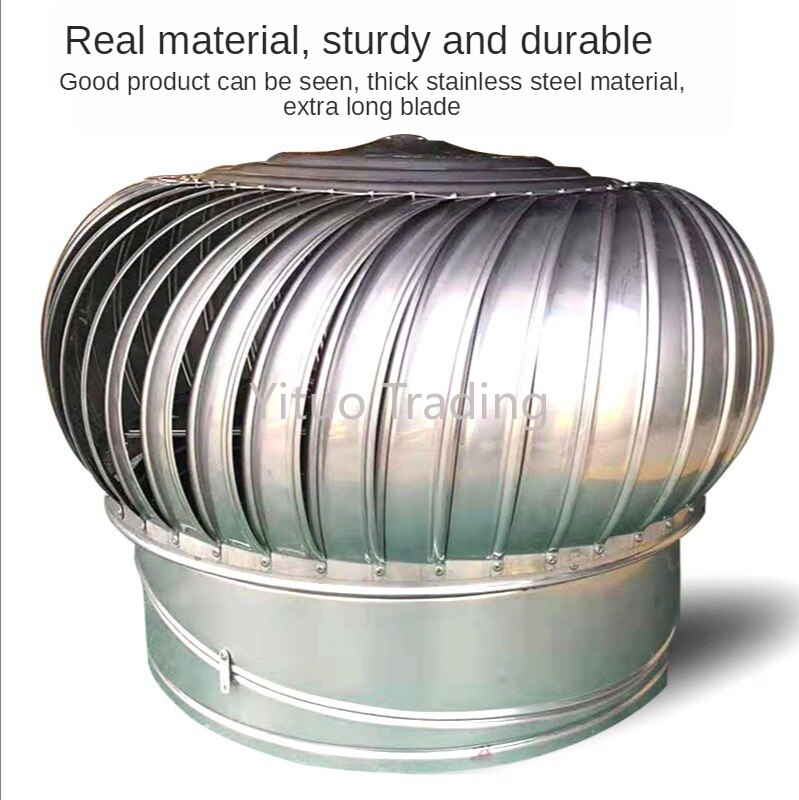 100-type Unpowered Hood Roof Ventilator Thickened Stainless Steel Exhaust Cap Factory Building Flue Rainproof Exhaust Vent