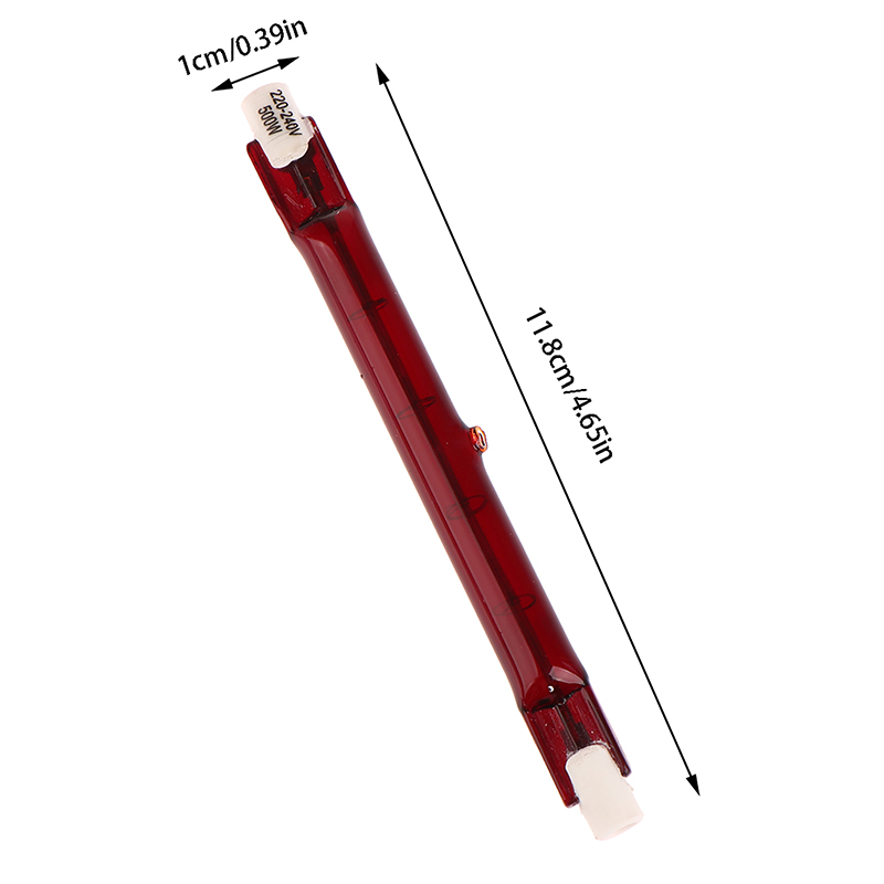1pc 500w røde  r7 ir stk. infrarøde halogenlamper til udendørs parasolvarmer, rørpære, lampe, 118mm stk . boligdekoration, festartikler