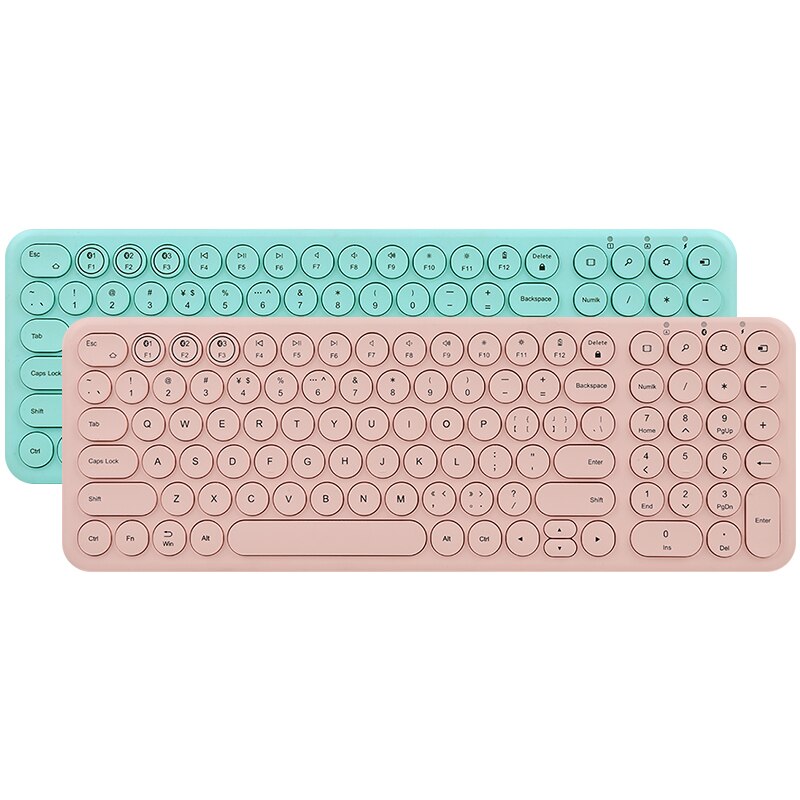 Bluetooth Silent Mini Gaming Keyboard Dual Mode Mouse Combo Round Button Magic Wireless Keyboard Mouse Kit For iPad iPhone