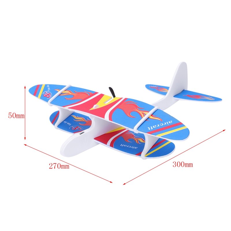 Diy Doppeldecker Segelflugzeug Schaum angetrieben Fliegen Flugzeug Wiederaufladbare Elektrische Flugzeug Modell Wissenschaft Pädagogisches Spielzeug Für freundlicher-Blau