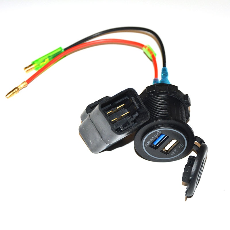 Motorsykkel usb sykkellader til kawasaki versys 650/1000/ x300/ x650/ ninja 400/ ninja 650 med relé /12v 22a