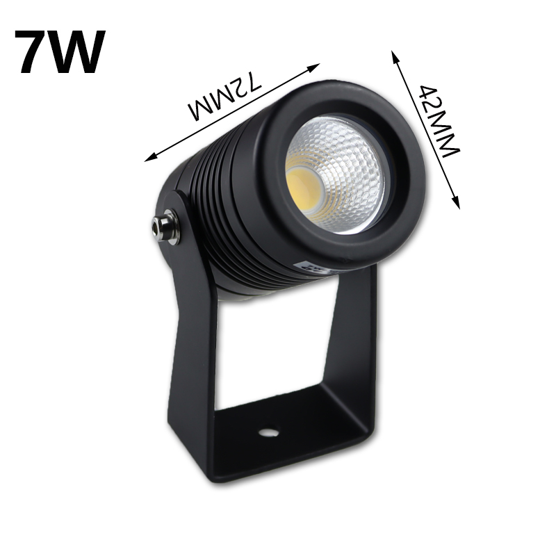 Outdoor spotlight 220V waterproof led floodlight 1W3W5W7W10W12W15W outdoor garden wall lawn light landscape courtyard tree lamp: Gold / RGB