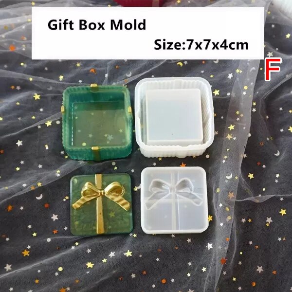 Diy Kristal Hars Mallen Set Siliconen Gieten Mallen Crystal Sieraden Mold Set Voor Beginners: gift box mold