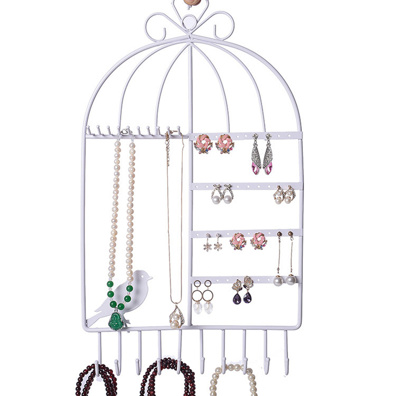 Metal Earring Organizer Household Wall Hanging Necklace Rack Ear Clip Jewelry Display Rack Ear Stud Bracelet Holder