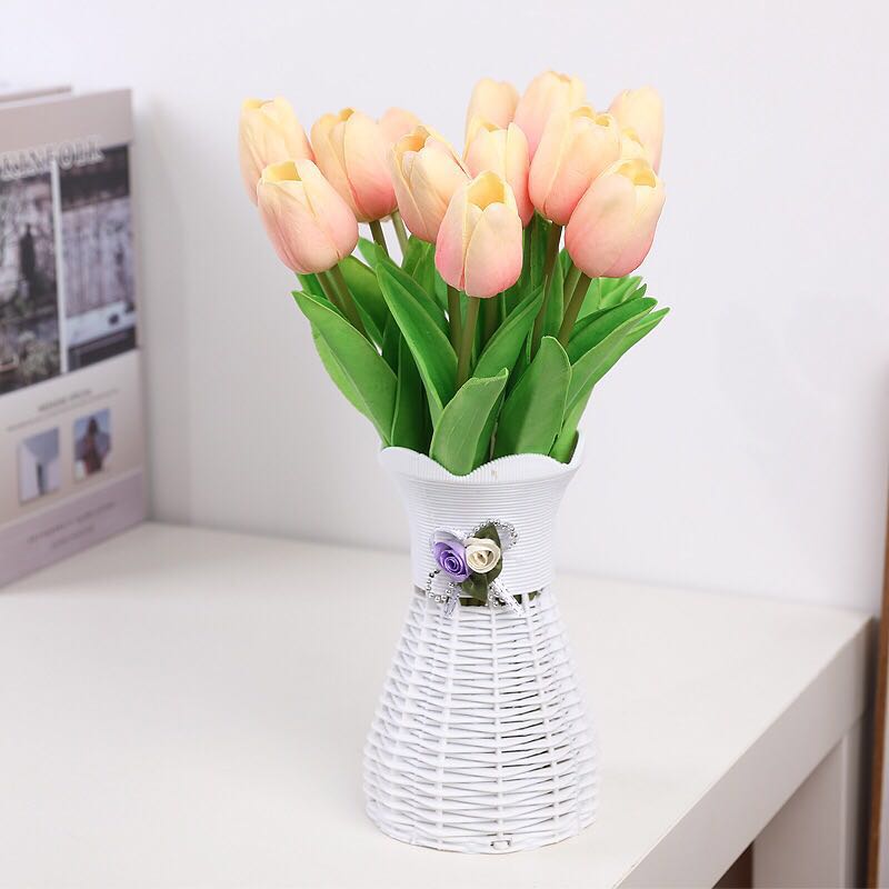 1PC PU Latex Tulips Artificial Flowers Bouquet Real Touch Tulip Artificiales Para Decora Mini for Home Wedding Decoration Flower