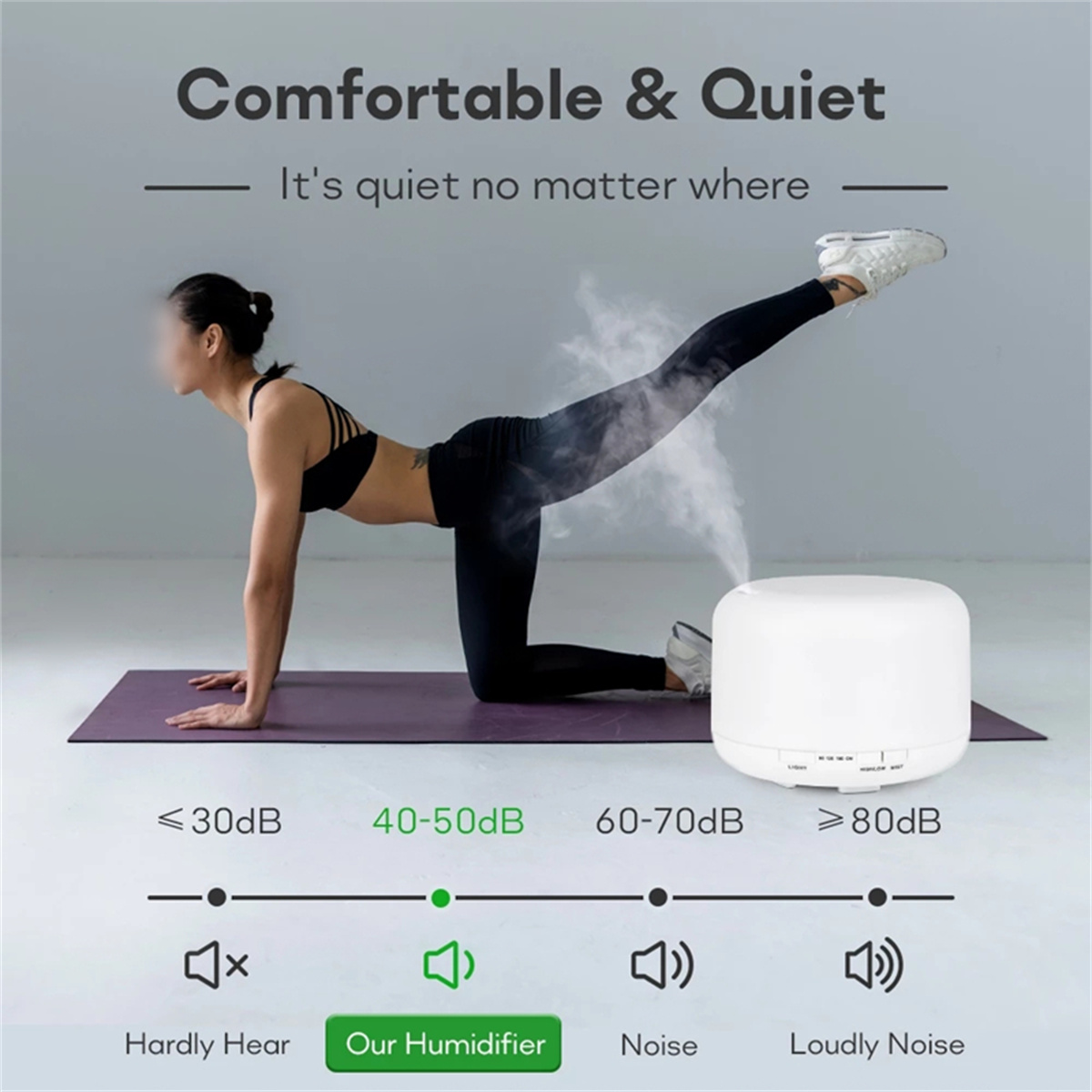 Umidificador de ar 500ml, difusor de óleo essencial, difusor de aroma com luzes noturnas coloridas, umidificador usb, mini tamanho