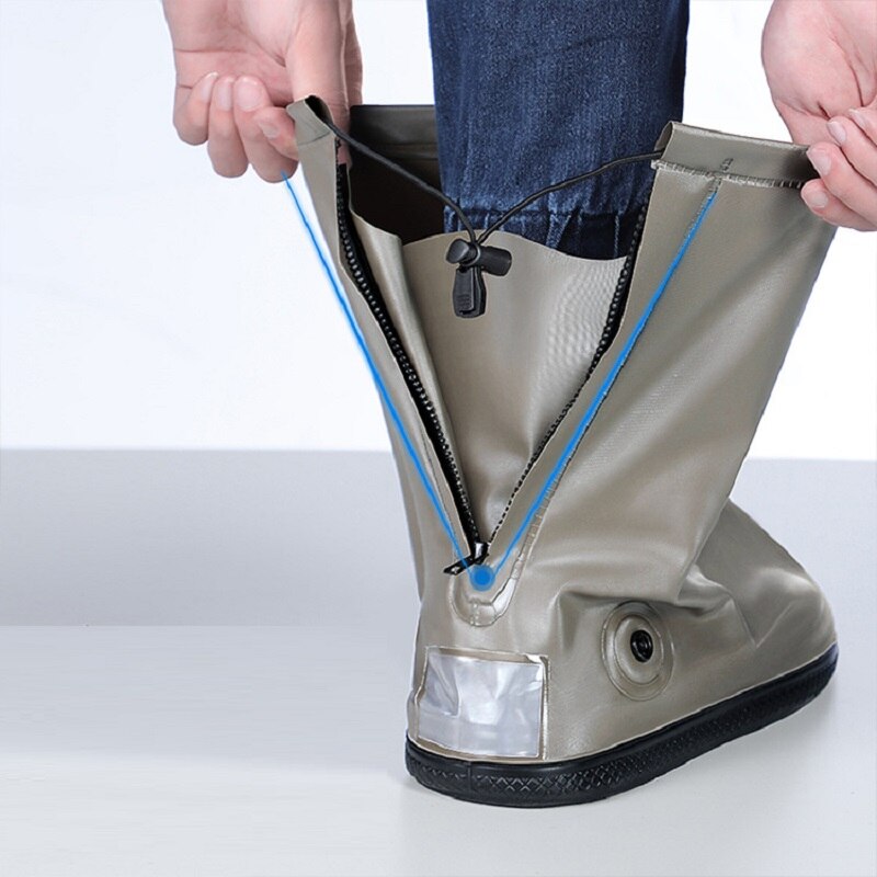 Housse de chaussure de pluie étanche et réutilisable, botte de vélo en PVC, tube haut antidérapant, résistant à la pluie, pour voyage en plein air, S-XXXL